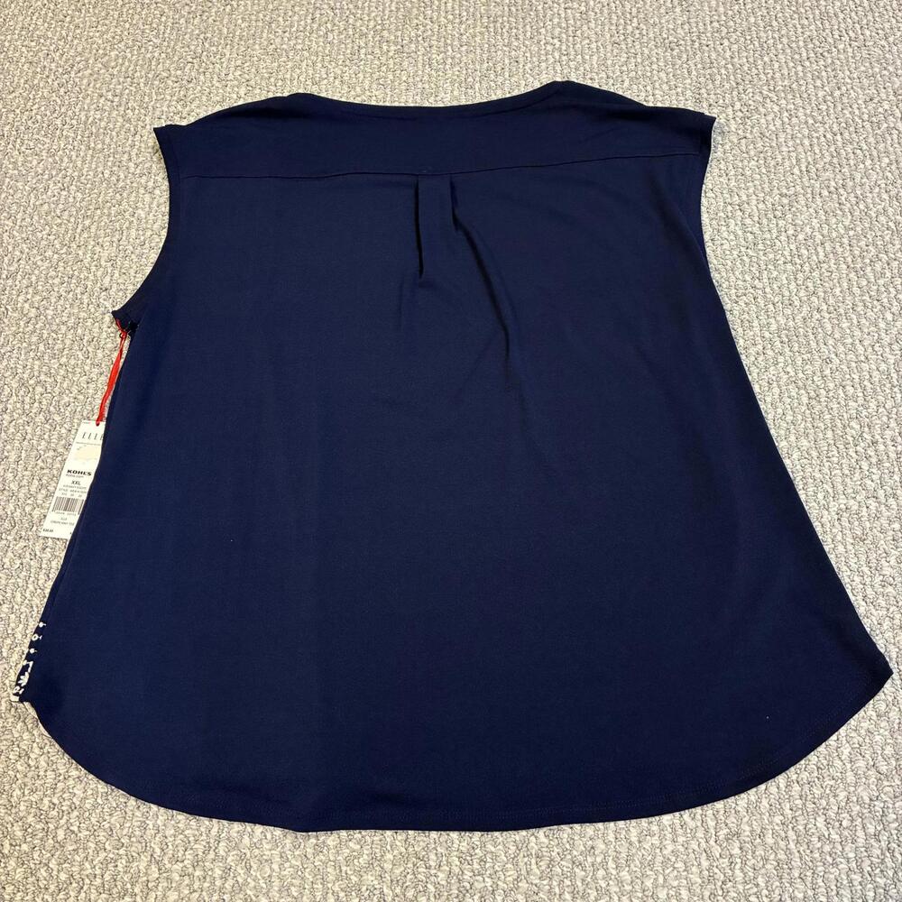 Elle Blouse Blue Sleeveless Size XXL NWT - Picture 7 of 10